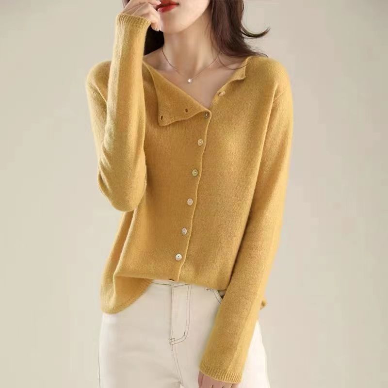 Women's Clothing Elegant Single-Button Cashmere Cardigan For Women – Soft, Lightweight & Versatile Knitwear In Timeless Colors_voghion.com