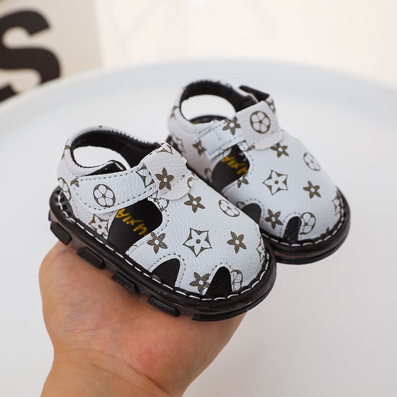 Baby soft-soled sandals Amoi non-slip anti-kick baby toddler shoes Baotou breathable children's flashing shoes factory direct sale_voghion.com