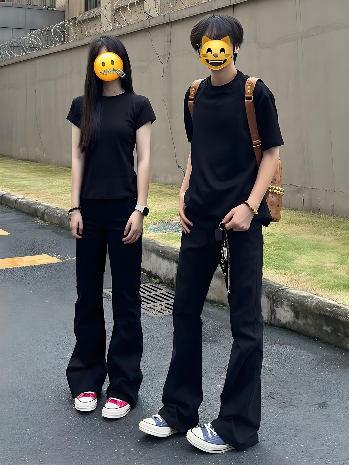 Schwarze Micro-Pull-Jeans für Herren, dünn, gerade, Ruffian, hübsche High-End-Hose, Retro-High-Street-Hose_voghion.com