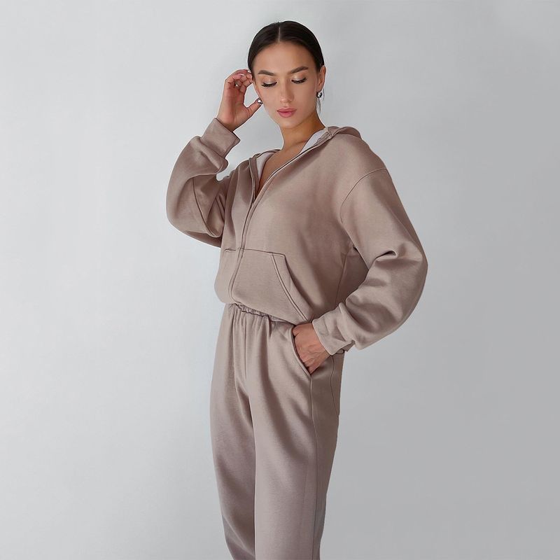 Women's Clothing hooded casual sweatshirt set two-piece set_voghion.com