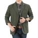 Men's Relaxed Fit Blazer Jacket - 100% Cotton Casual Suit Coat With Notch Lapel, Stretch Comfort For Big & Tall, Business Casual Outerwear_voghion.com