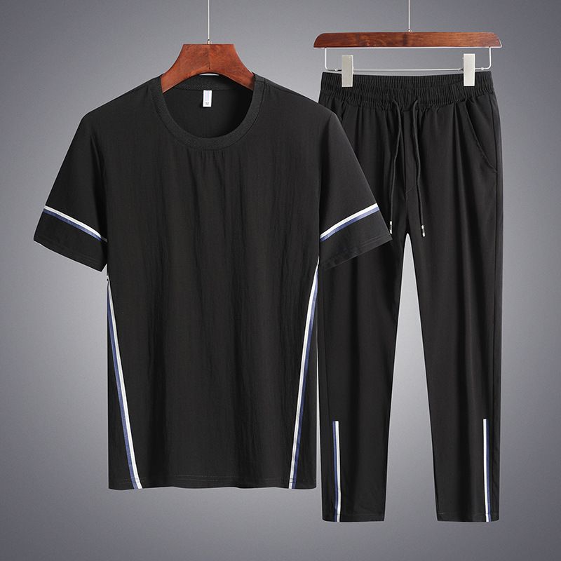 Men's Casual Sports Suit Plus Size Plus Size With a Set Of Men's Shorts Short-Sleeved T-Shirt Clothes_voghion.com