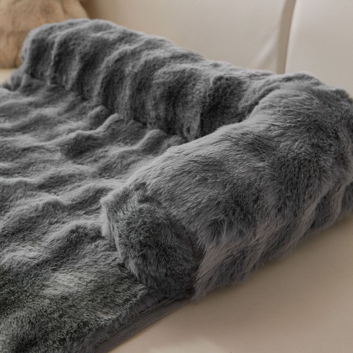 Esterilla nido para mascotas de terciopelo de conejo de burbujas, gruesa y cálida para invierno, antideslizante para gatos y perros._voghion.com