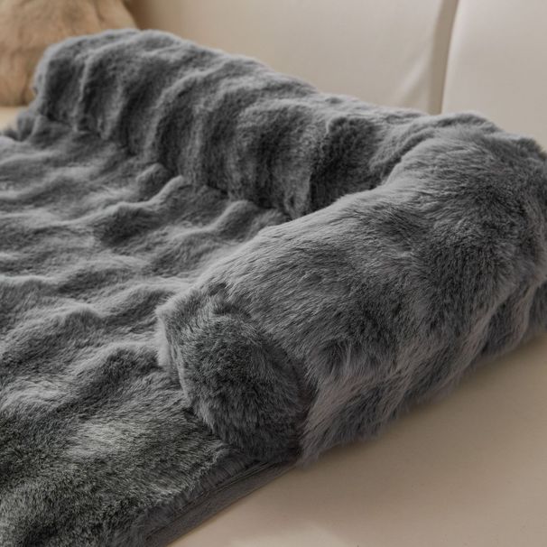 Esterilla nido para mascotas de terciopelo de conejo de burbujas, gruesa y cálida para invierno, antideslizante para gatos y perros._voghion.com