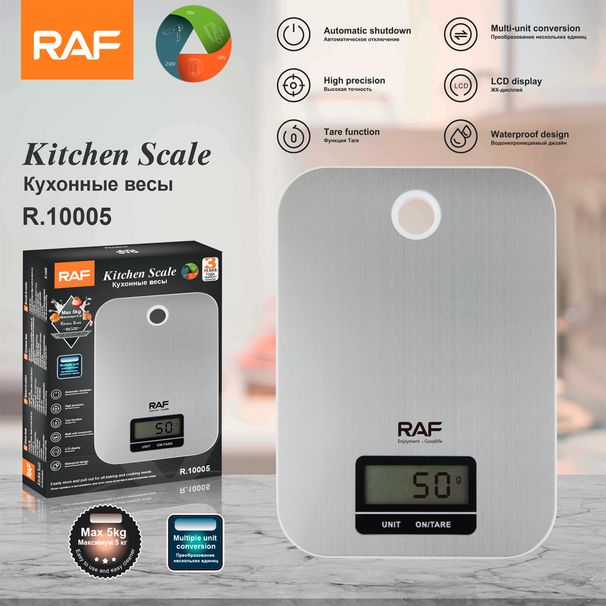 Balança de Precisão de Cozinha RAF - Balança Eletrônica Portátil em Gramas com Função Tara para Pesagem de Café e Alimentos_voghion.com