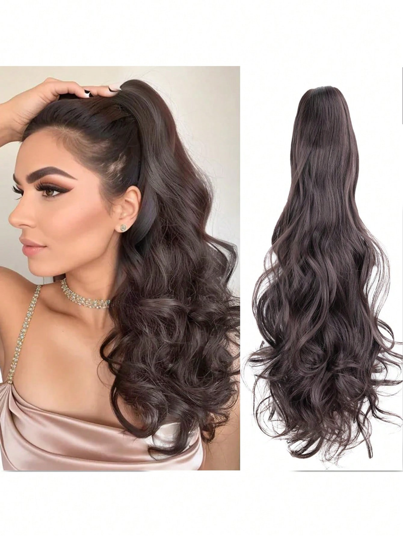 Offerte Speciali Synthetic Heat Resistant 22inch Long Curly Pony Tail In Hair Straight Claw Clip On Ponytail Extension_voghion.com