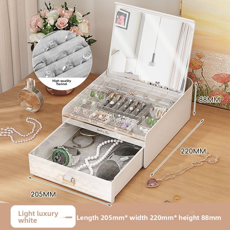 High-end Linkable Storage Box Jewelry Multi-layer Ring Necklace Earrings Large Capacity_voghion.com