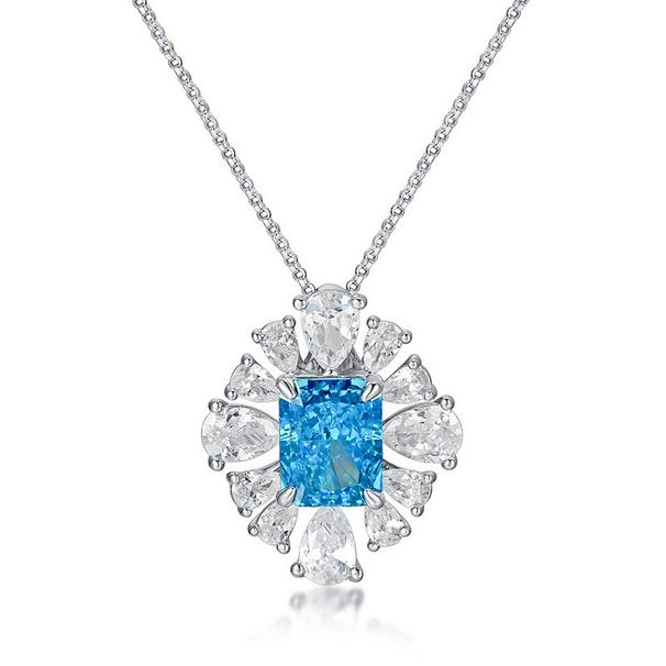 S925 Silber Anhänger Halskette Für Frauen, Eisblumenschliff High Carbon Diamant Intarsien Zirkon Anhänger, Modisch Und Leicht Luxus_voghion.com