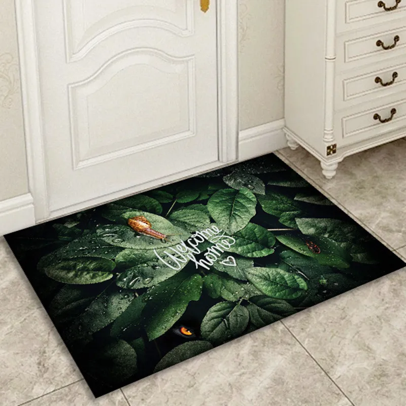 Leaf Door Carpet, Bedroom Entrance, Kitchen, Bathroom, Absorbent And Non Slip Bathroom Mat, Entrance Floor Mat_voghion.com