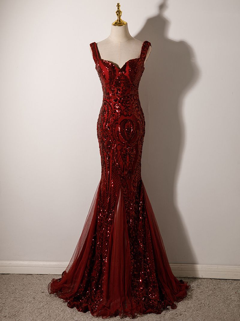 Damkläder Gyllene aftonklänning för kvinnor Ny stil High End Bankett Temperament Socialite Princess Style Glänsande Fishtail Kjol Vår_voghion.com