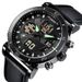 Men's Sport Watch With Analog-Digital Display, GMT Function, Date & Week Indicator, PU Leather Strap, Quartz Movement_voghion.com