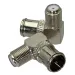 1pcs Quick Slide-on Push-on Male Plug To Female F TV Jack In Series Right Angle RF Adapter Connector Wire Terminals_voghion.com