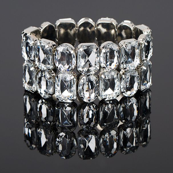 Braccialetto da donna classico coreano, versatile, alla moda, da abbinare e abbinare, con grandi strass._voghion.com