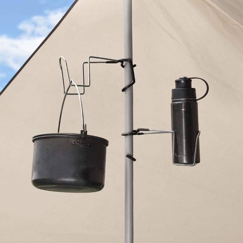 Buiten clip type roestvrijstalen multifunctionele bekerlamphouder, draagbaar en antislip opbergrek, duurzame haakbeugel_voghion.com