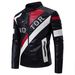 Chaqueta de cuero para hombre, nueva, 2025, con cuello alto, diseño a juego y bordado de locomotora de carreras_voghion.com