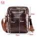 Men's Genuine Single Shoulder Crossbody Bag Casual Backpack Large Capacity Zipper Top Layer Cowhide Soft Leather_voghion.com