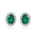 Oval cultivated emerald retro earrings S925 silver full of colored gemstone earrings light luxury atmosphere_voghion.com