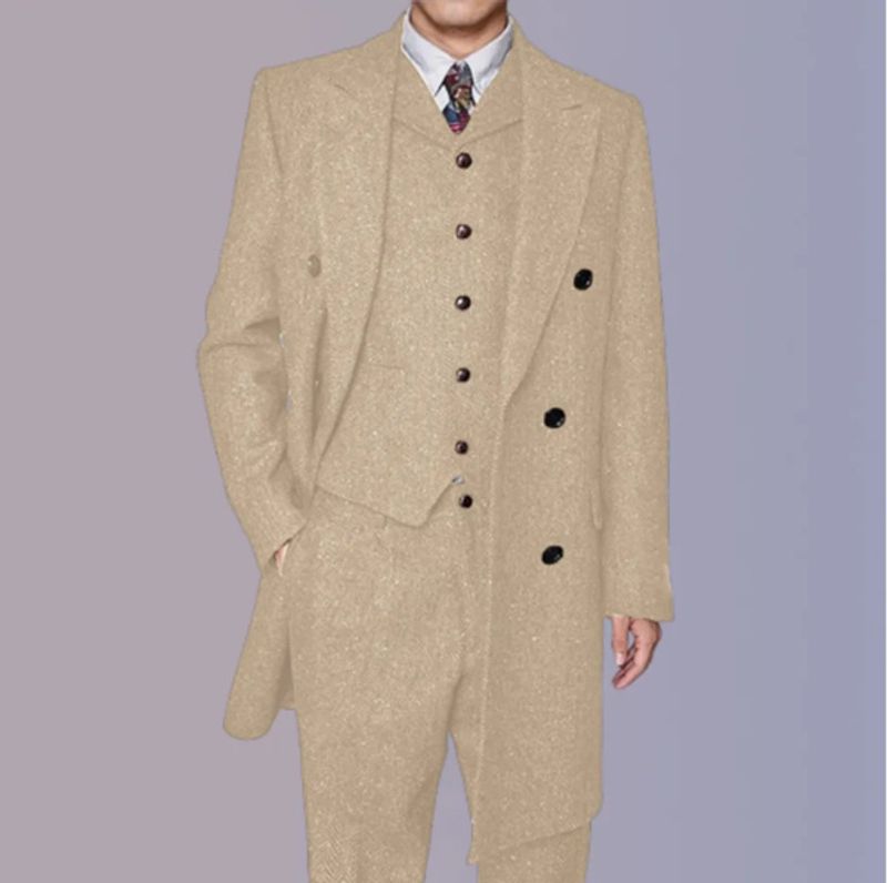 Men's Clothing business casual suit men's long three piece suit groom best man wedding banquet suit men C13_voghion.com