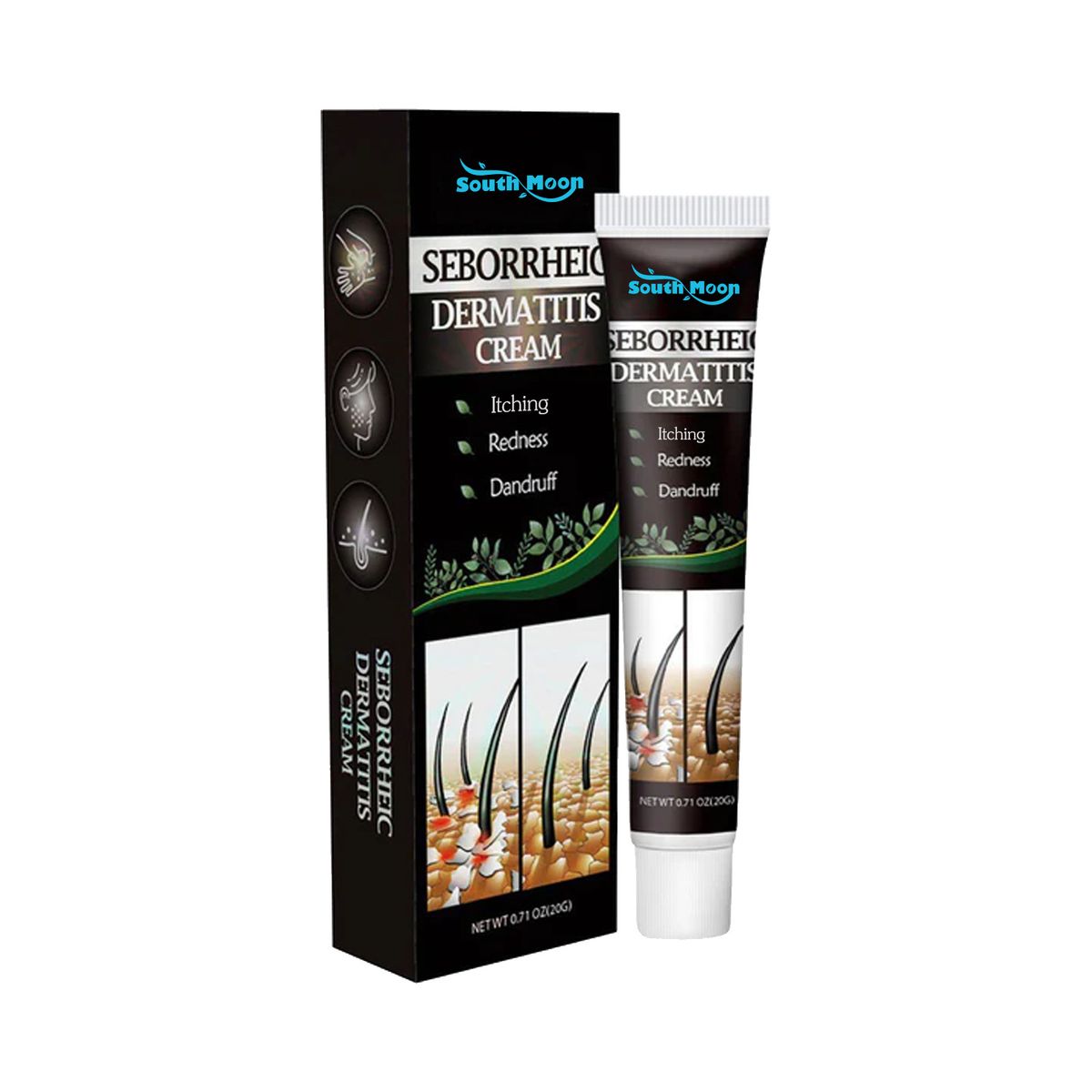 South Moon hovedbundsplejecreme Rensende, fugtgivende, reparerende, kløestillende topisk plejecreme_voghion.com