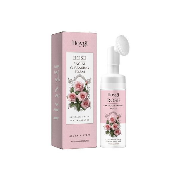 Hoygi Rose foam Oil Control Deep Cleansing Pore Delicate Brightening Firming Facial Cleanser_voghion.com