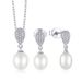 Set di gioielli in argento sterling S925 orecchini orecchini intarsiati zircone collana di perle ciondolo gioielli in argento_voghion.com