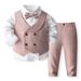 children's suit dress suit British style boy wedding host vest three-piece set_voghion.com