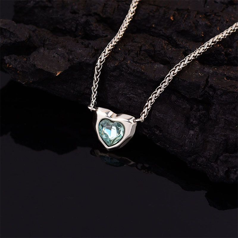 Sterling VENUS  Sier Love Heart Zircon Necklace for Women Girl Vintage Stereoscopic Jewelry Girls' Gift Dr               s'_voghion.com