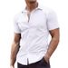 Herrenbekleidung Hemd Kurzarm Casual Button Down Strandhemd_voghion.com