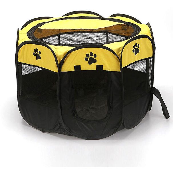 Recinto per cani, tenda pieghevole per cani, resistente all'acqua, recinto ombreggiante staccabile per cani, gatti, cuccioli (S, giallo),_voghion.com
