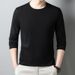 Men's T-Shirt 100% Combed Cotton Spring And Autumn New Long Sleeved Solid Color Hoodie Round Neck Pullover Fashionable_voghion.com