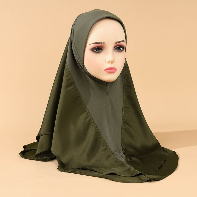 Women's Hijab summer new headscarf crystal linen soft brim double layer satin headscarf scarf_voghion.com