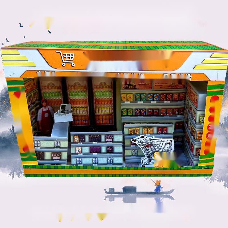 Krawatte 3D Fertigprodukt 24-Stunden-Supermarkt Convenience Store Fünf Sieben tägliche Notwendigkeiten Jubiläum Papierverbrennung_voghion.com