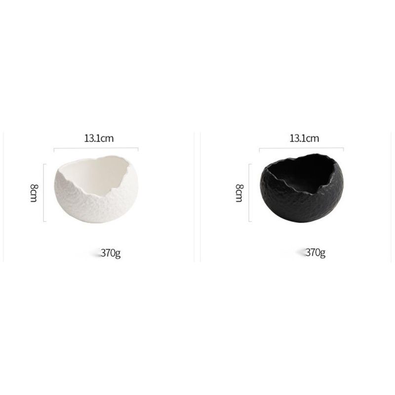 Tigela de sopa de cerâmica branca estilo japonês irregular, profunda, criativa, para salada de frutas_voghion.com