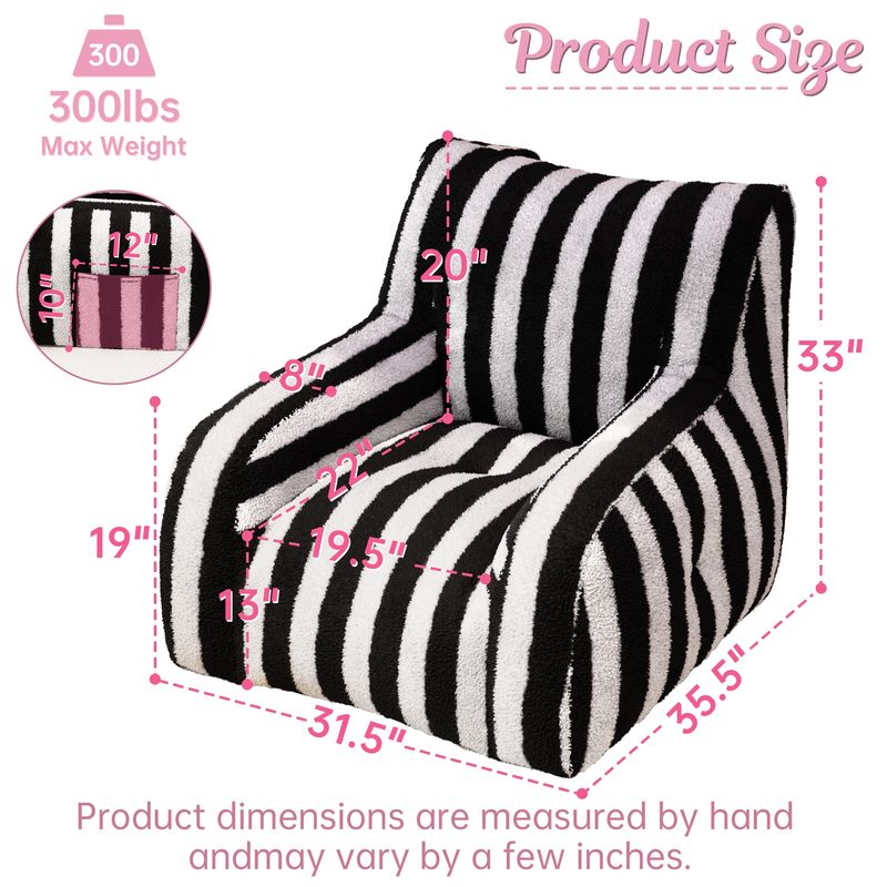 Bean Bag Chairs For Adults And Kids - Bean Bag Sofa With Tufted Soft Stuffed Filling For Living Room,Bedroom Accent Sofa Chair With Pocket_voghion.com
