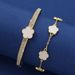 Bijoux pour femmes, bracelet à cinq pétales serti de diamants, ensemble de deux pièces, bracelet trèfle à cinq feuilles porte-bonheur haut de gamme_voghion.com