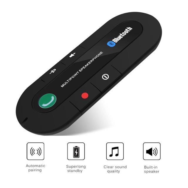 Vezeték nélküli kihangosító autós Bluetooth készlet Sunvisor Bluetooth hangszóró MP3 zenelejátszó autós töltő_voghion.com