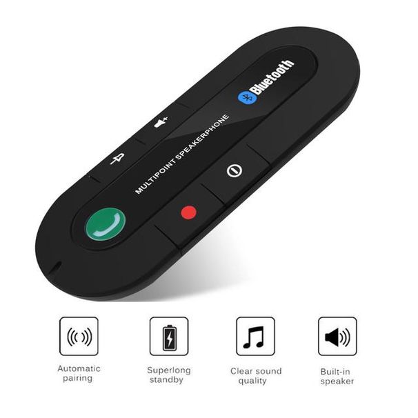 Vezeték nélküli kihangosító autós Bluetooth készlet Sunvisor Bluetooth hangszóró MP3 zenelejátszó autós töltő_voghion.com