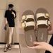 Flat For Women 2025 Summer New Slip-On Lazy Versatile Outdoor Belt Buckle Beach Sandals_voghion.com