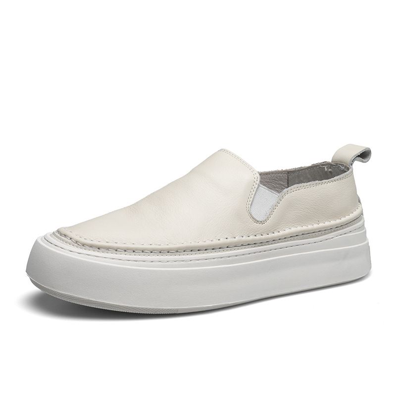 2025 New Men's Genuine Lefu Trendy Korean Edition One Step Breathable Casual Leather Shoes_voghion.com