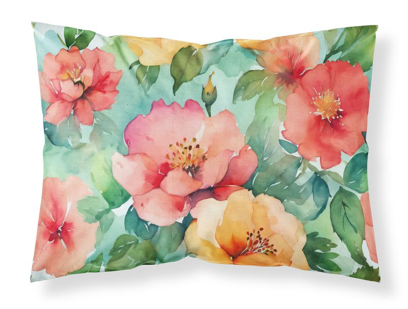 Georgia Cherokee Rose in Watercolor Standard Pillowcase Lightweight Super Soft Easy Care Decorative Artwork Pillowcase, Standard_voghion.com