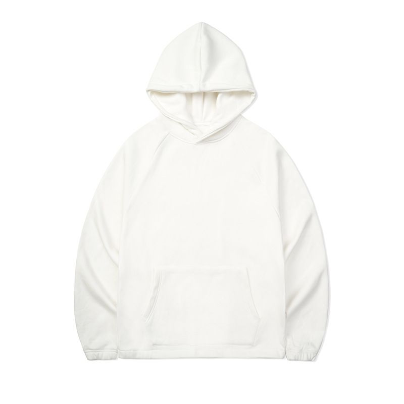 Thick pullover hoodie solid color plus fleece hoodie for men_voghion.com