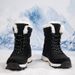 Men's Casual Winter Snow Boots With Fleece Lining, Waterproof & Slip-Resistant, Mid-Calf Height For Outdoor Activities, Cold Weather Protection_voghion.com