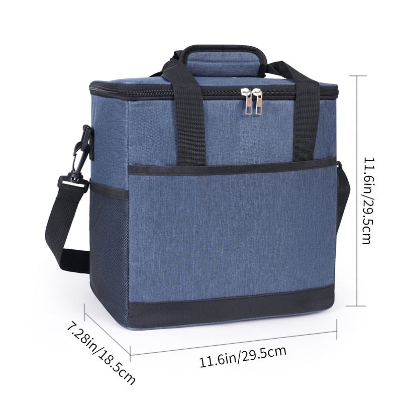 Große isolierte Lunchtasche, multifunktionale Kühltasche mit verstellbarem Schultergurt, auslaufsicherer Thermobehälter für Lebensmittel für das Picknick bei der Arbeit_voghion.com