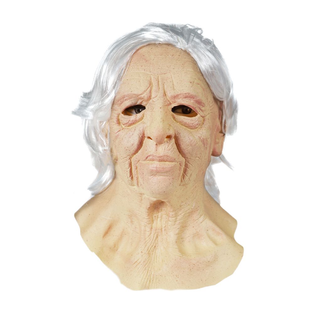 Halloween whole network popular elderly latex mask head set realistic effect carnival party head set_voghion.com