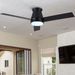 48' Black Lowe Profile Ceiling Fan With Light_voghion.com