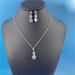 Bridal Wedding Earring Set Shining Zircon Noble Water Drop Necklace Jewelry Simple and Exquisite_voghion.com