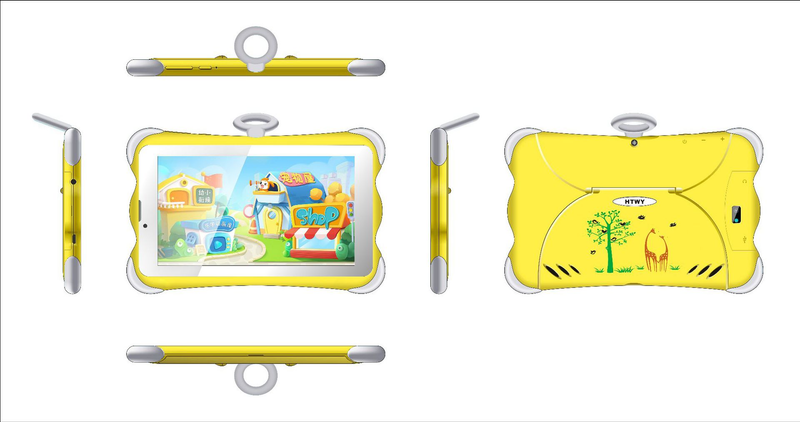 Tableta de aprendizaje para niños de 7 pulgadas con soporte, llamadas 3G, wifi, 8 GB de almacenamiento, cámara dual y Bluetooth. Regalo educativo para niños (colores de dibujos animados)._voghion.com