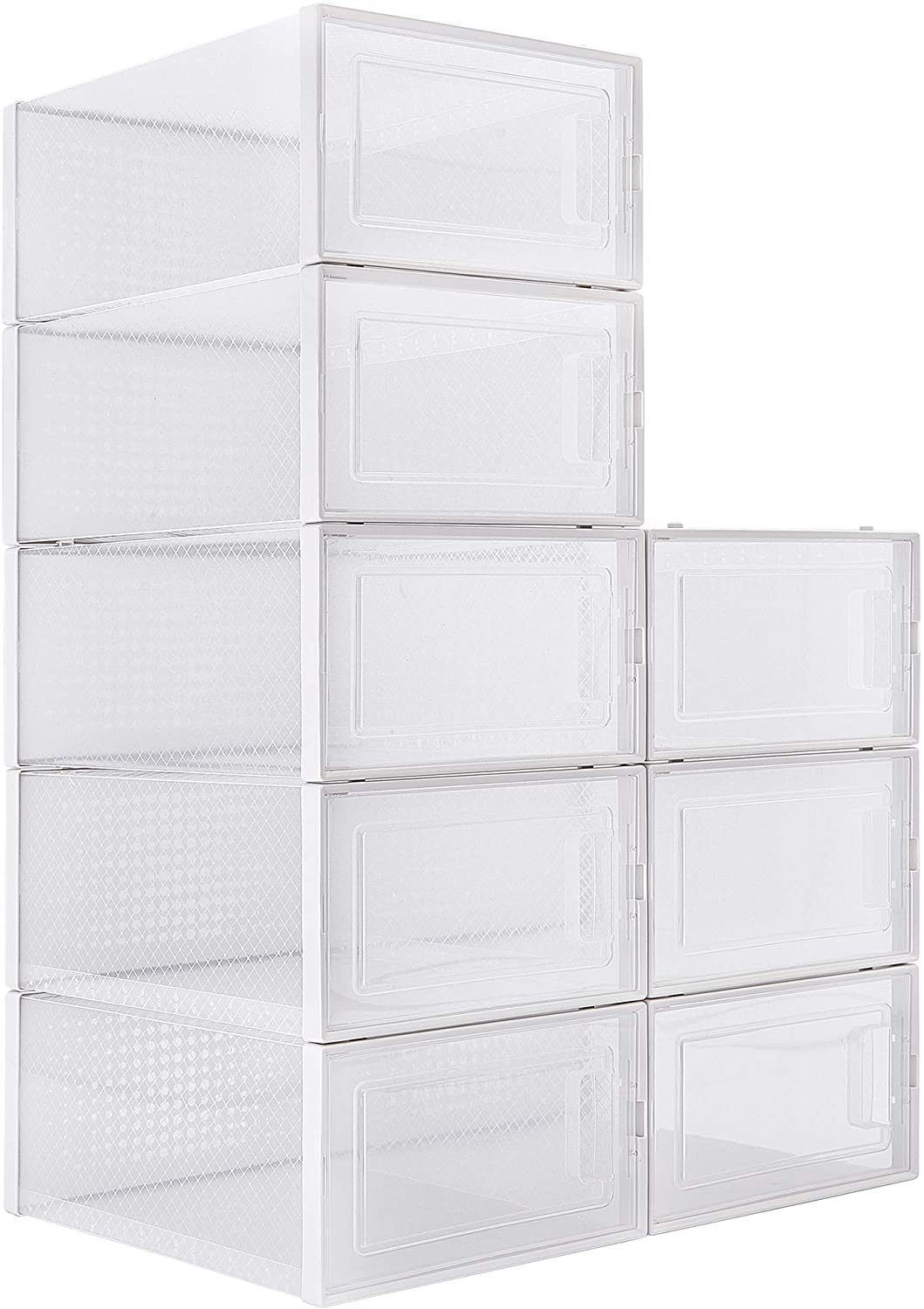 White Bins Box Box; Shoe Pack; Clear Stackable Foldable Shoe 8 Shoe Storage - Organizer; NEW Container Storage_voghion.com
