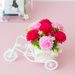 Artificial flowers, artificial flowers, decorative silk flowers, artificial potted plants, ornaments, bicycle potted plants, bow colors are random_voghion.com