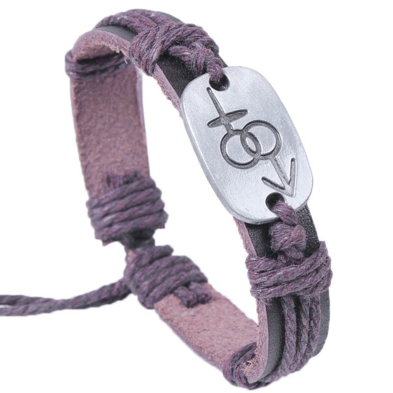 Herrenschmuck Metalllegierung Rindslederarmband Kreuz, um die Bedeutung von einfachem Schmuck aus echtem Lederarmband zu erreichen_voghion.com